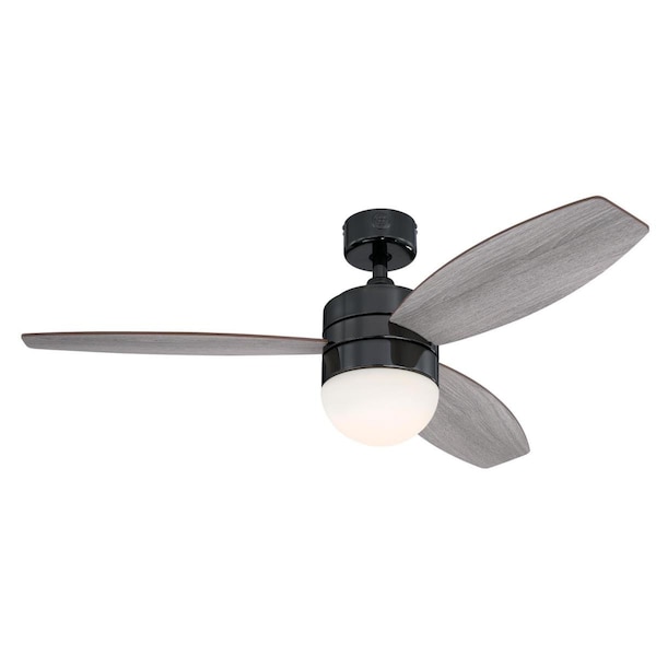 Westinghouse Ceiling Fan Indoor 48In Brinley DmLED GnMtl Rvr 3Bld WtOk/Wnt Opl Fr Glass 7305200 - main